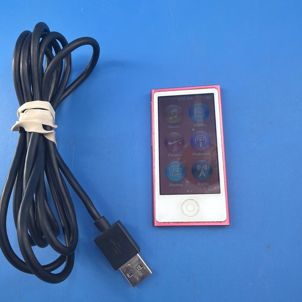Apple iPod Nano 7th Generation Pink A1446 16GB MP3 Player Touch Screen Bluetooth